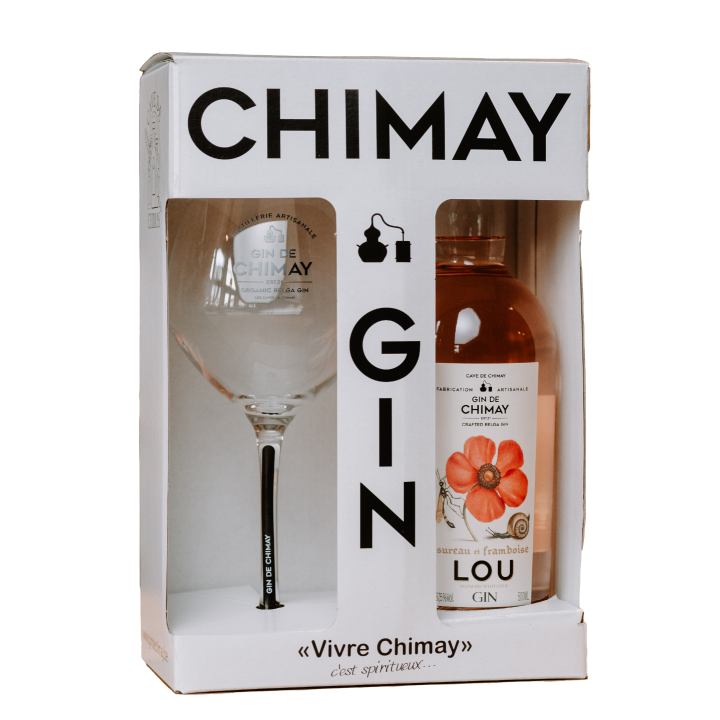 Coffret Lou Gin 50cL + 1 Verre | Cadeau Gin Floral - Cave de Chimay