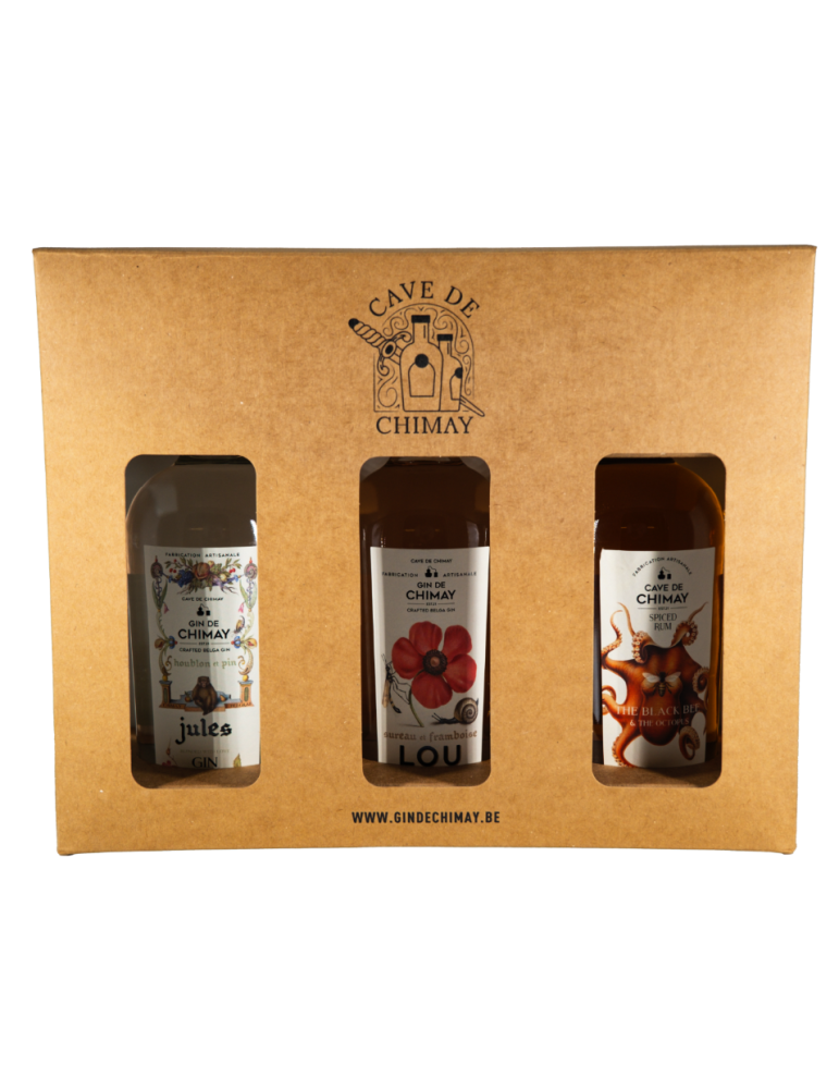Coffret Jules Gin, Lou Gin & Rum 50cL | Trio - Cave de Chimay Coffret Jules Gin, Lou Gin & Rum 50cL | Trio - Cave de Chimay